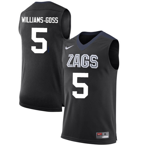 Men #5 Nigel Williams-Goss Gonzaga Bulldogs College Basketball Jerseys-Black